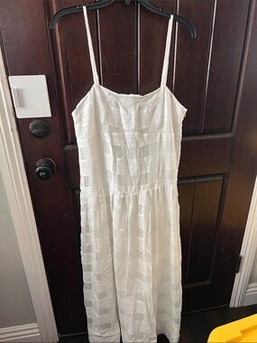 rag & bone Presley plaid cotton White midi Sundress